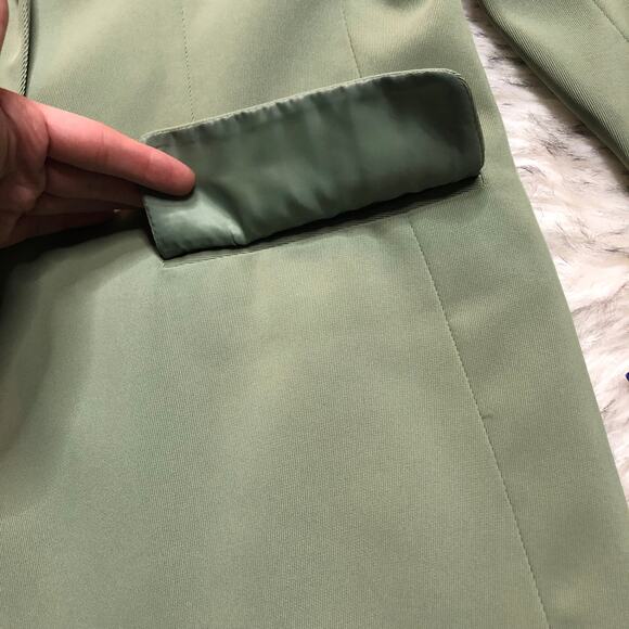 Vintage Deadstock 90s Sag Harbor NWT Pistachio Green Seasonless Twill Blazer - Picture 6 of 16